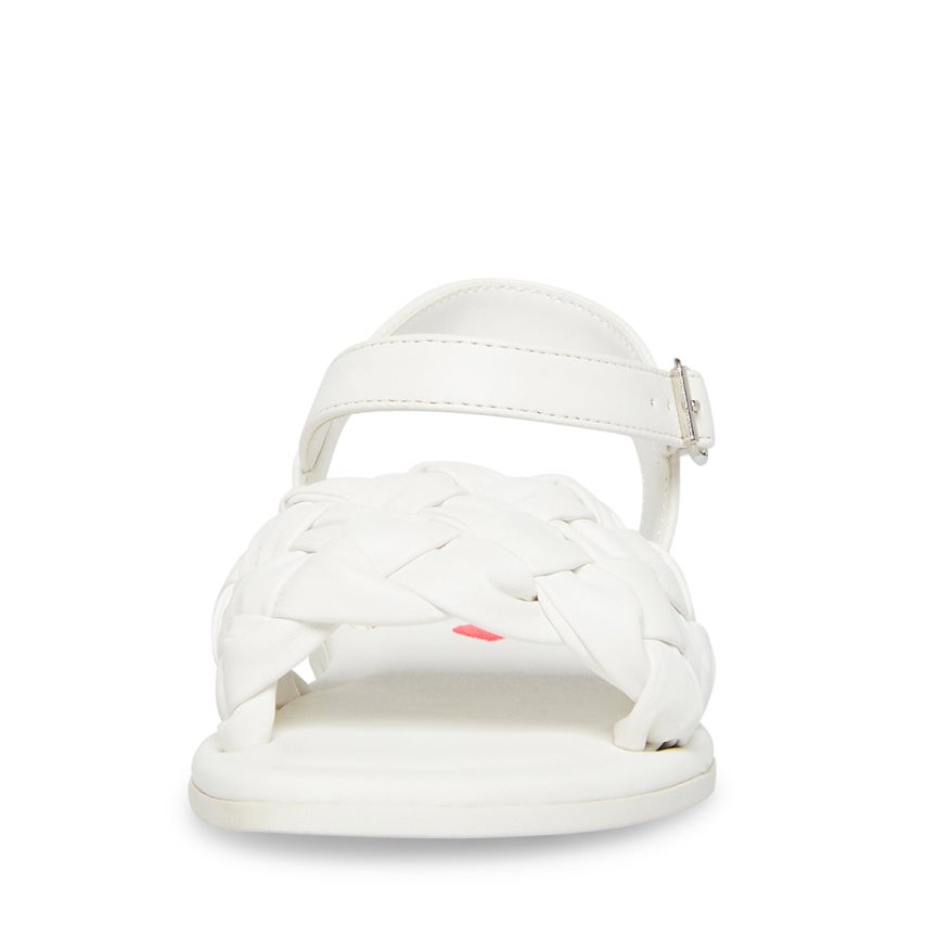 White Steve Madden Jkarina Kids' Flat Sandals | PH 8546IOZ